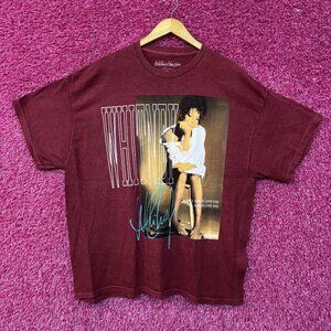 Whitney Houston I Will Always Love You Washed Graphic Burgundy T-Shirt 2XL